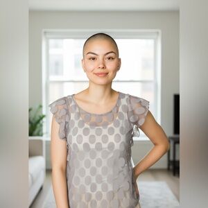 The Limited Gray Polka Dot Blouse Size Medium